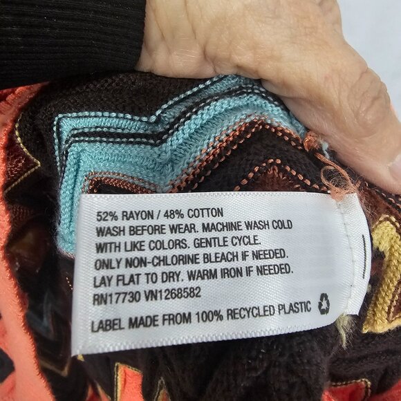 Missoni Target Cardigan Zip Retro Chevron Hooded Orange Brown XL - Picture 8 of 10